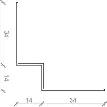 Indvendig hjørneprofil til facadebeklædning